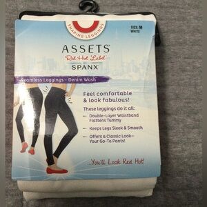 Assets Red Hot Label by Spanx Seamless Leggings Denim Wash White Size M